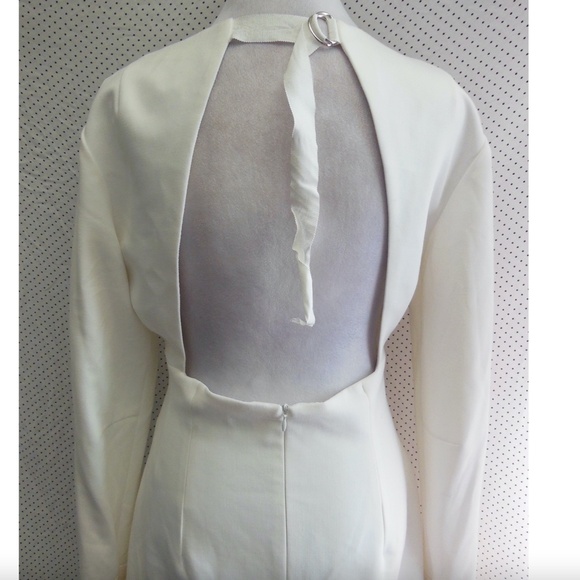 NEW ISRAELLA KOBLA White ZOLA Back Cutout LONG SLEEV Cocktail MINI DRESS 10 - Picture 9 of 16